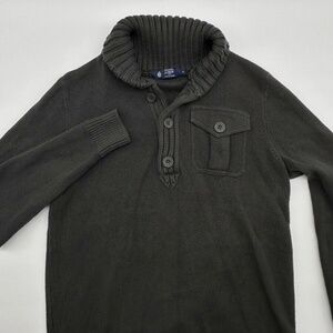 J. CREW Men's Cotton Henley Sweater Grey size M